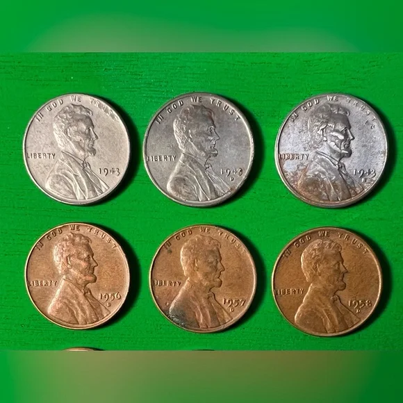 ⚫️ Vintage - All 3 Mints - 1943 Steel Pennies - War Time Wheaties - Collectible - Picture 6 of 16